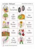 Vista previa - Juegos / Gamificación - im Garten Merkspiel deutsch in der Grundschule (Erstleser) und DAZ mit Kindern / juego Alemán - página 1