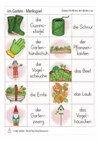 Vista previa - Juegos / Gamificación - im Garten Merkspiel deutsch in der Grundschule (Erstleser) und DAZ mit Kindern / juego Alemán - página 3