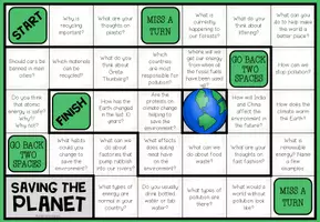 Vista previa - Hojas de trabajo - SAVING THE PLANET - Conversation Board Game - página 1