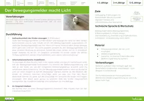Vorschau - Stundenentwürfe - TechTalk in der Kita: Bewegungsmelder - Seite 1