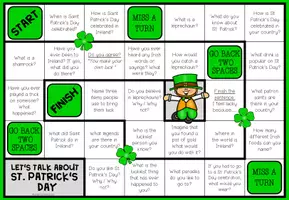 Vista previa - Hojas de trabajo - ST. PATRICK'S DAY - Conversation Board Game - página 1