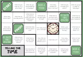 Vista previa - Hojas de trabajo - TELLING THE TIME - Conversation Board Game - página 1