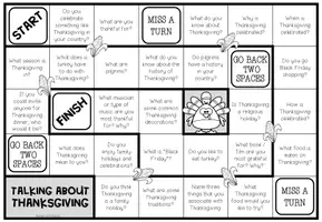 Vista previa - Hojas de trabajo - THANKSGIVING - Conversation Board Game - página 2
