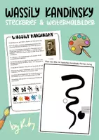 Vorschau - Stundenentwürfe - Wassily Kandinsky - Künstler Steckbrief & Weitermalbilder für den Kunstunterricht - Deckblatt