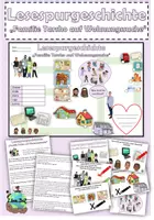 Vorschau - Arbeitsblätter - Lesespurgeschichte mit Aufgaben "Familie Tarsho auf Wohnungssuche" DaZ / Deutsch - Deckblatt