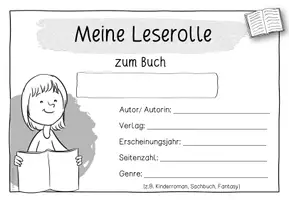Vorschau - Arbeitsblätter - Leserolle blanko zur Buchvostellung oder als Lesetagebuch - Seite 3