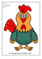 Vista previa - Manualidades / Dibujos para colorear - BUILD A FARMS CRAFTS ROOSTER PUZZLE - página 3
