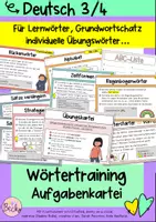 Vorschau - Arbeitsblätter - Übungswörter Aufgabenkartei (Lernwörter, Grundwortschatz) - Deckblatt