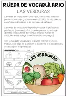 Vista previa - Hojas de trabajo - LAS VERDURAS - Rueda de Vocabulario - página 1