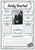 Vorschau - Arbeitsblätter - Künstler Steckbrief Andy Warhol - Deckblatt