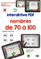 Vorschau - Stationenlernen - interaktive PDF nombres de 1 à 100 - Französisch Zahlen - Deckblatt