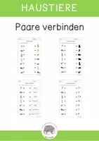 Vorschau - Arbeitsblätter - Haustiere (Heimtiere): Paare verbinden - Deckblatt