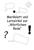 Vorschau - Arbeitsblätter - Merkblatt und Lernzirkel zur "Wörtlichen Rede" - Deckblatt