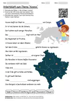 Vorschau - Arbeitsblätter - Lernposter + Arbeitsblatt "Kosovo" + Onlineübung & MP3 + Infografik - Seite 1