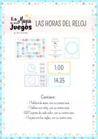 Vista previa - Manualidades / Dibujos para colorear - Las horas del reloj - página 1