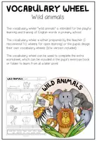 Vista previa - Manualidades / Dibujos para colorear - WILD ANIMALS - Vocabulary Wheel - página 1