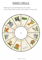 Vista previa - Manualidades / Dibujos para colorear - WILD ANIMALS - Vocabulary Wheel - página 3