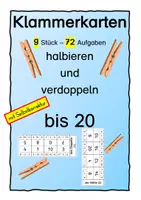 Vorschau - Fördermaterial/Inklusion - Klammerkarten halbieren und verdoppeln bis 20 - Deckblatt