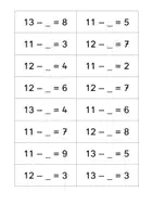 Vorschau - Fördermaterial/Inklusion - Rechenkärtchen Minusaufgaben bis 20 Platzhalteraufgaben - Seite 3