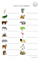 Vorschau - Arbeitsblätter - DaZ-Material zum Wortschatz: "Zootiere" - Seite 1