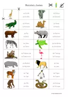 Vorschau - Arbeitsblätter - DaZ-Material zum Wortschatz: "Zootiere" - Deckblatt