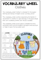 Vista previa - Manualidades / Dibujos para colorear - CLOTHES - Vocabulary Wheel - página 1