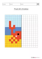 Vorschau - Arbeitsblätter - Mathe: Geometrie Achsensymmetrie - Pixelart - Sommer - Strand - Seite 3