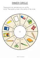 Vista previa - Manualidades / Dibujos para colorear - SCHOOL THINGS - Vocabulary Wheel - página 3