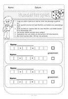 Vorschau - Arbeitsblätter - Kostenlos: Hunderterspiel zur Addition bis 100 - Deckblatt