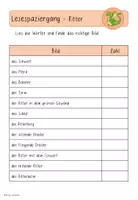 Vorschau - Arbeitsblätter - Lesespaziergang Ritter - für die 1. Klasse, 2-fach differenziert - Seite 1