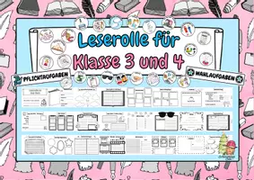 Vorschau - Arbeitsblätter - Leserolle für Klasse 3 und 4 inkl. Auftragskarten und Bewertungsbogen - Seite 1