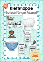 Vorschau - Stationenlernen - Klettmappe: Satzanfänge (Rezept) - Deckblatt