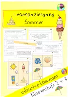 Vorschau - Arbeitsblätter - Lesespaziergang Sommer - Deckblatt