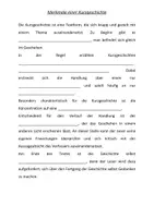 Vorschau - Arbeitsblätter - Merkmalkärtchen & Lückentext Kurzgeschichten - Deckblatt