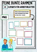 Vorschau - selbst erstellte Cliparts/Grafiken - Feine bunte Rahmen - Cliparts für Arbeitsblätter - Deckblatt