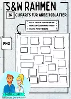 Vorschau - selbst erstellte Cliparts/Grafiken - Schwarz-Weiße Rahmen - Cliparts für Arbeitsblätter - Deckblatt