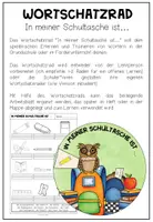 Vista previa - Manualidades / Dibujos para colorear - SCHULSACHEN - Wortschatzrad - página 1