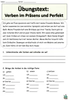 Vista previa - Hojas de trabajo - Texto de ejercicio "Verben im Präsens und Perfekt" alemán doblemente diferenciado - página 3
