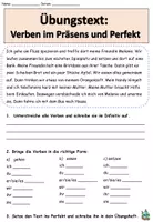 Vorschau - Arbeitsblätter - Übungstext "Verben im Präsens und Perfekt" DaZ / Deutsch - Seite 3