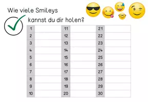 Vorschau - Arbeitsblätter - DEUTSCH SMILEY BOX /Abschreib-Sätze / Kleckswörter - Seite 1
