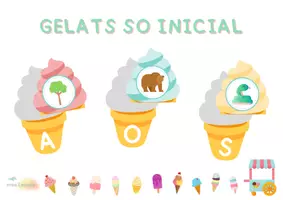 Vista previa - Tarjetas / Manipulativos - GELATS LLETRA INICIAL - página 1