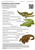 Vorschau - Arbeitsblätter - Arbeitsblatt "Krokodile" + Onlineübung & MP3 + Mindmap + Infografik - Deckblatt
