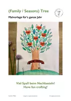 Vorschau - Mal- und Bastelvorlagen - (Family/Seasons) Tree - Malvorlage BAUM - Deckblatt
