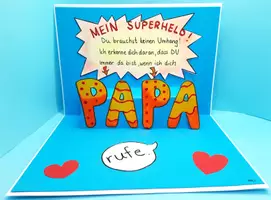 Vorschau - Arbeitsblätter - Basteln für Vatertag: 3D Pop-up Vatertagskarte "Super-Papa" - Seite 3