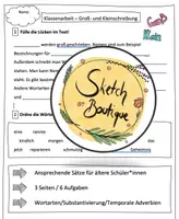 Vorschau - Klassenarbeiten - Klassenarbeit Groß- und Kleinschreibung (Jugendliche) - Deckblatt
