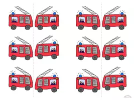 Aperçu - Matériel pour travaux manuels / dessin - CAKE-TOPPER „AMBULANCE, CAMION DE POMBIER & FEU“ (pour la fête & l‘anniversaire) - Page 2