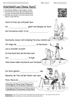 Vorschau - Arbeitsblätter - Arbeitsblatt "Kunst" + Onlineübung & MP3 + Infografik - Deckblatt