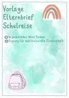 Vorschau - Arbeitsblätter - Elternbrief Schulreise - Deckblatt