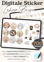 Vorschau - selbst erstellte Cliparts/Grafiken - 700+ digitale Sticker Lehrer & Lehrerinnen Beige - Deckblatt