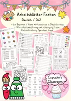 Aperçu - Apprentissages en autonomie - Allemand - Feuilles d'exercices sur le thème des couleurs (Farben) - Deutsch Worksheets - Page de couverture
